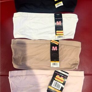 Maidenform Kids Bandeau Tops - Black, White, Beige, Pink lot of 4
